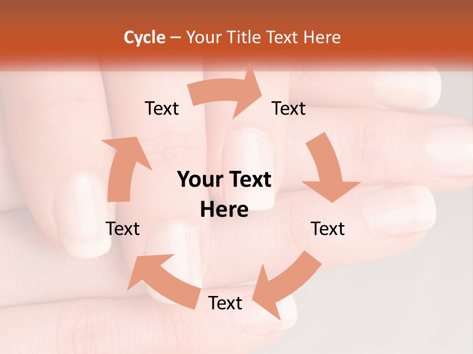 A Woman's Hand With A White Manicure On It PowerPoint Template