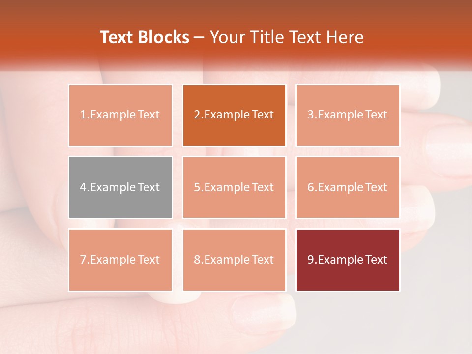 A Woman's Hand With A White Manicure On It PowerPoint Template