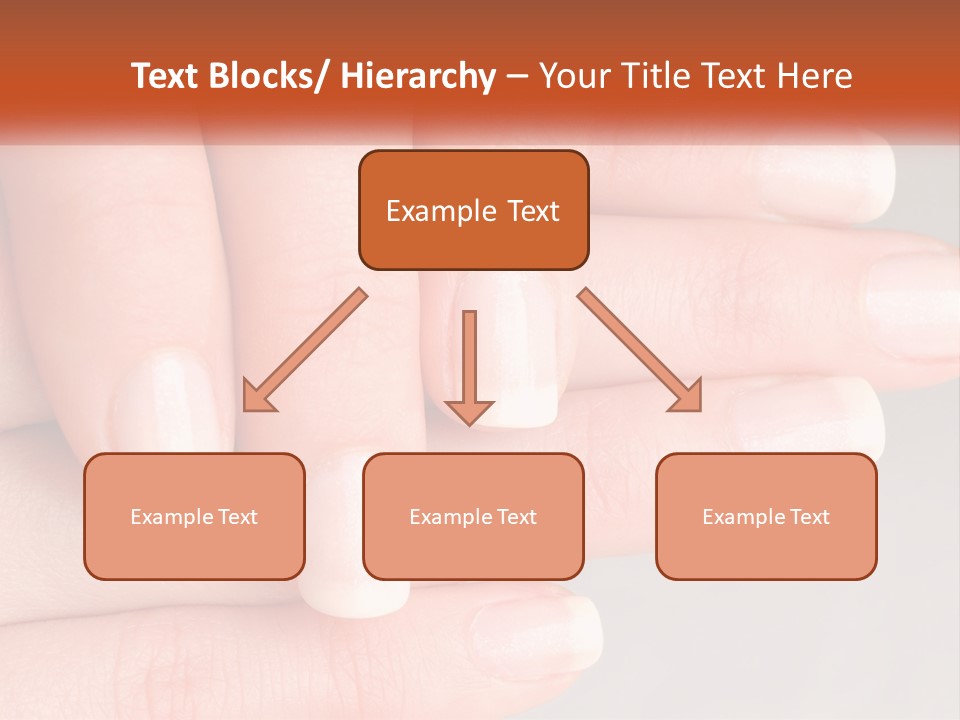 A Woman's Hand With A White Manicure On It PowerPoint Template