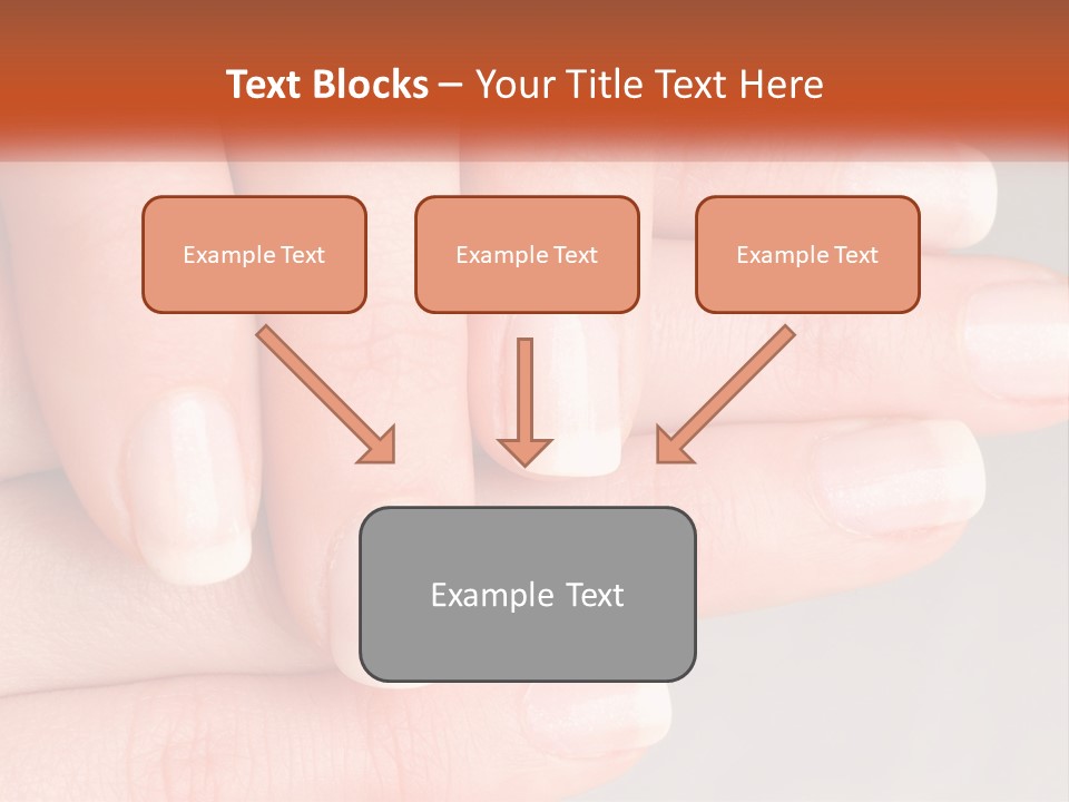 A Woman's Hand With A White Manicure On It PowerPoint Template