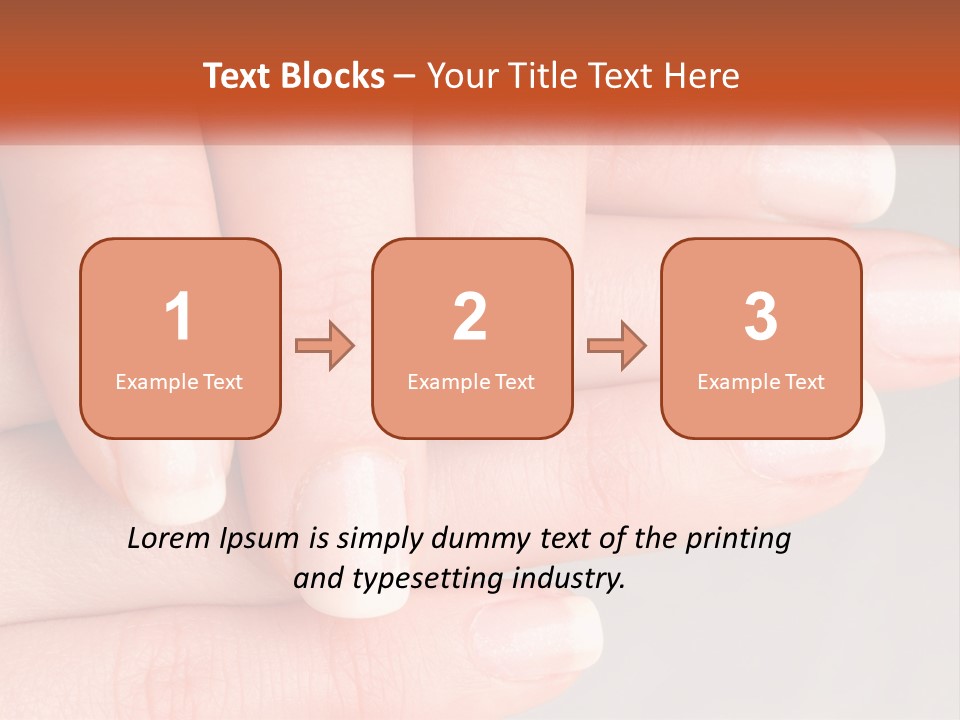 A Woman's Hand With A White Manicure On It PowerPoint Template