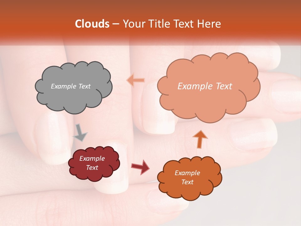 A Woman's Hand With A White Manicure On It PowerPoint Template