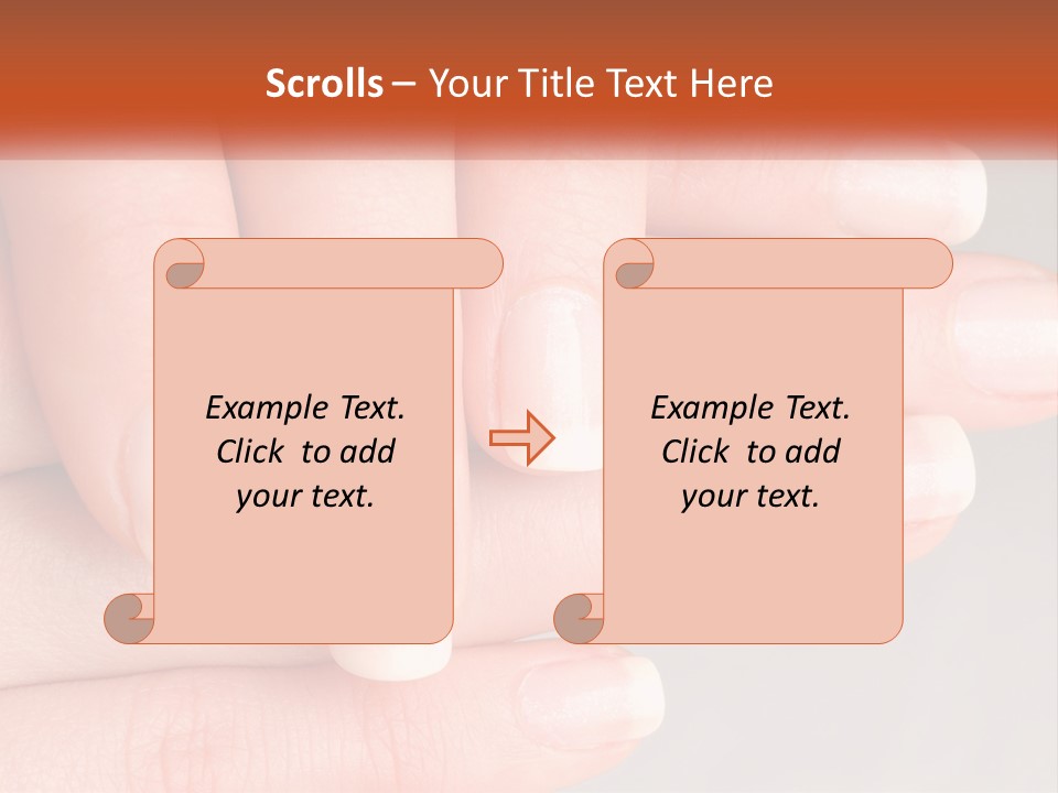 A Woman's Hand With A White Manicure On It PowerPoint Template