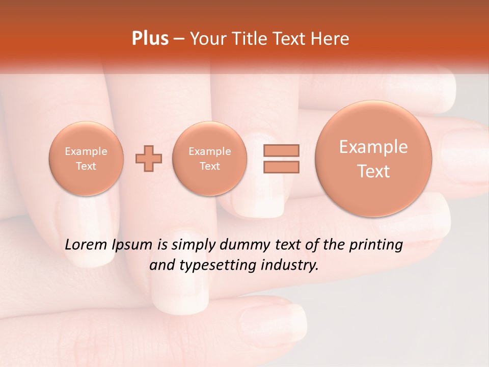 A Woman's Hand With A White Manicure On It PowerPoint Template