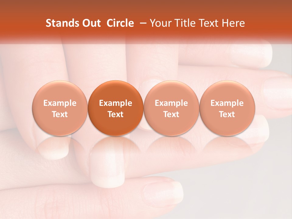 A Woman's Hand With A White Manicure On It PowerPoint Template