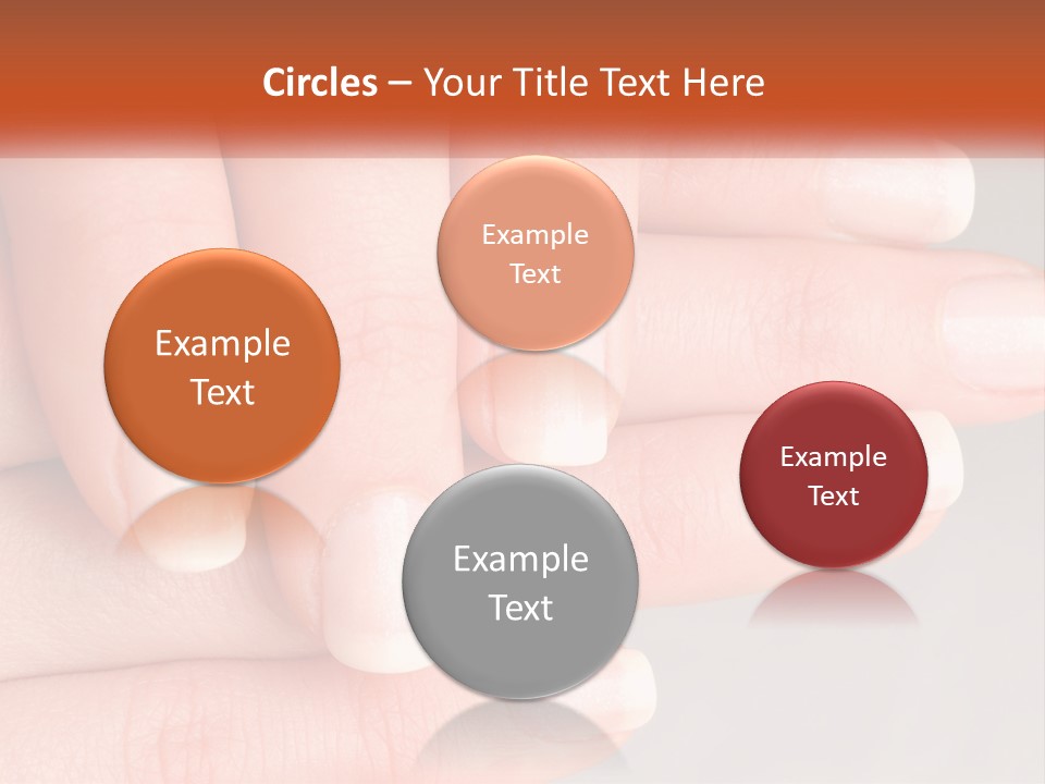 A Woman's Hand With A White Manicure On It PowerPoint Template