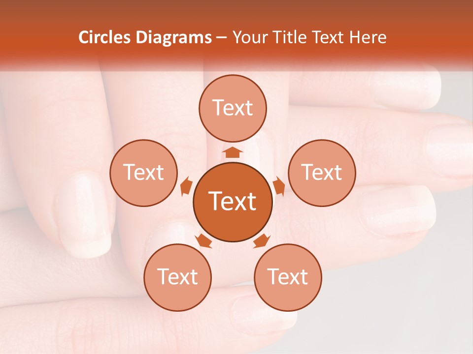 A Woman's Hand With A White Manicure On It PowerPoint Template