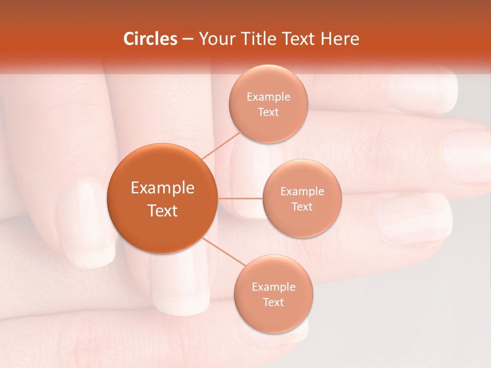 A Woman's Hand With A White Manicure On It PowerPoint Template