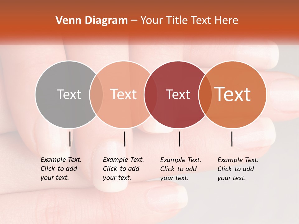 A Woman's Hand With A White Manicure On It PowerPoint Template