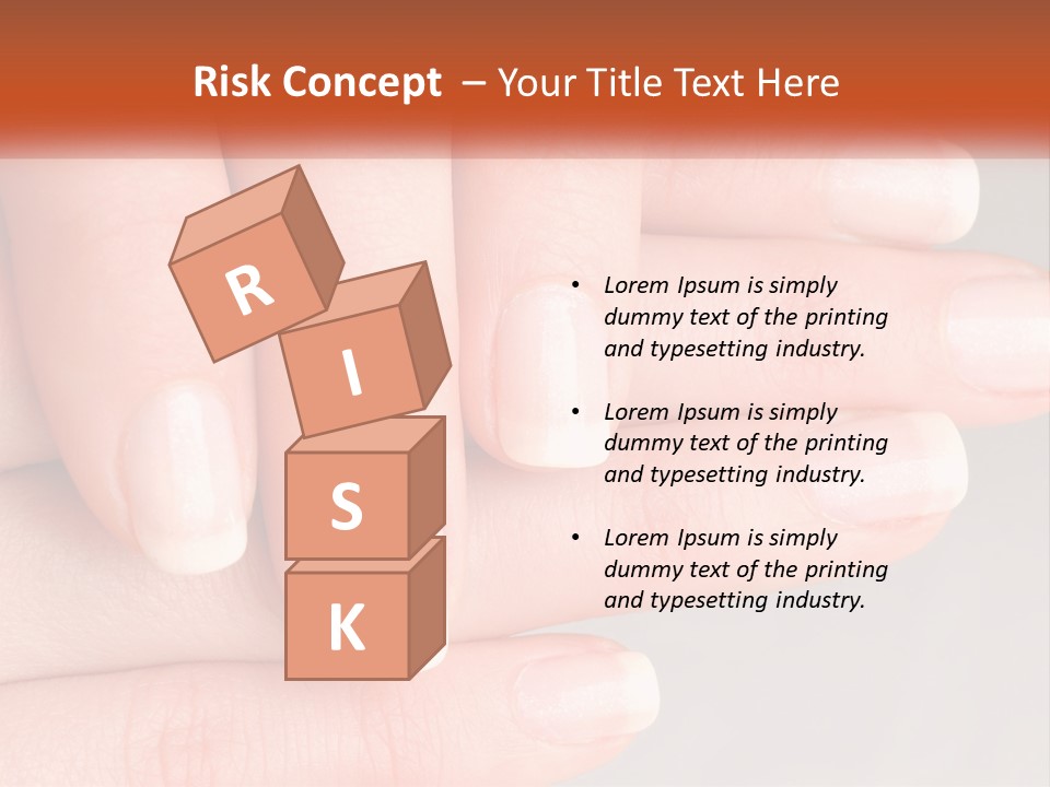 A Woman's Hand With A White Manicure On It PowerPoint Template