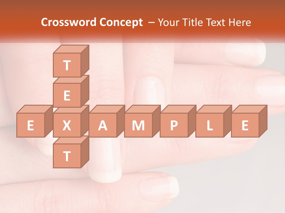 A Woman's Hand With A White Manicure On It PowerPoint Template