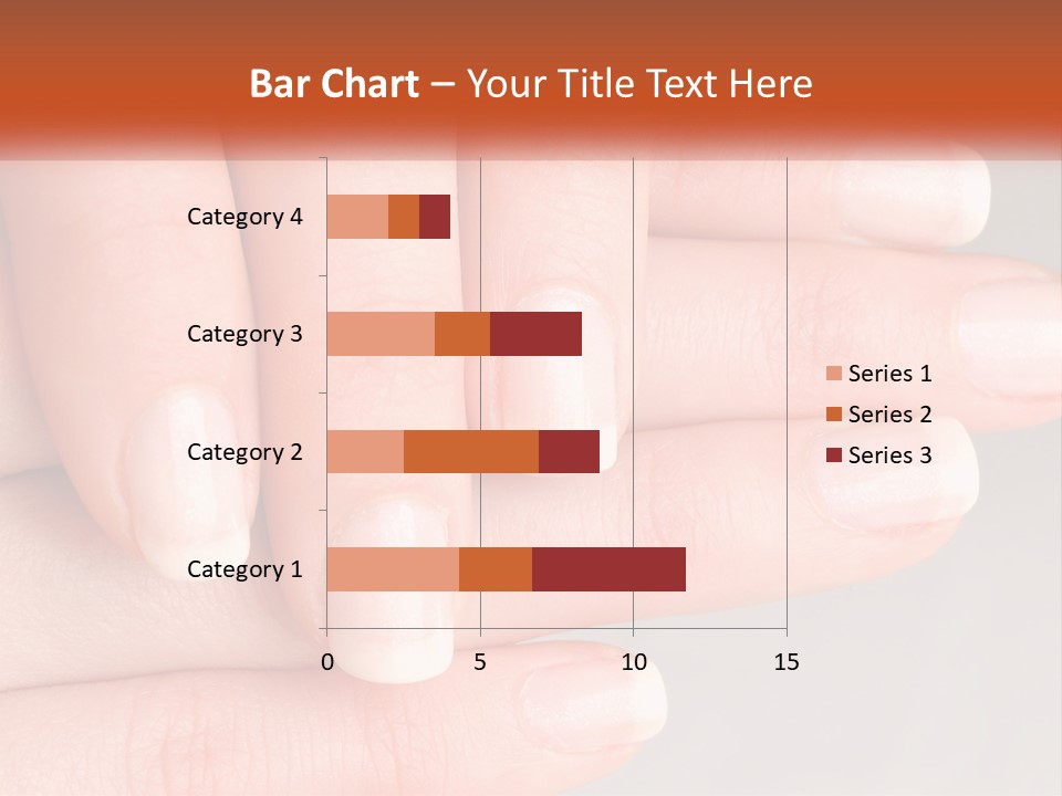 A Woman's Hand With A White Manicure On It PowerPoint Template