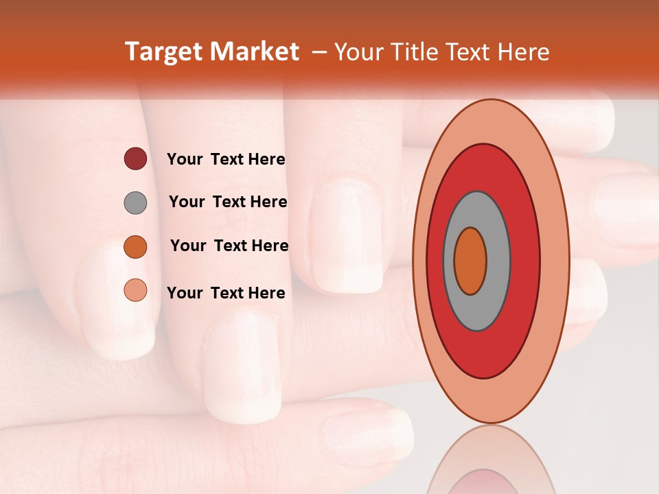 A Woman's Hand With A White Manicure On It PowerPoint Template