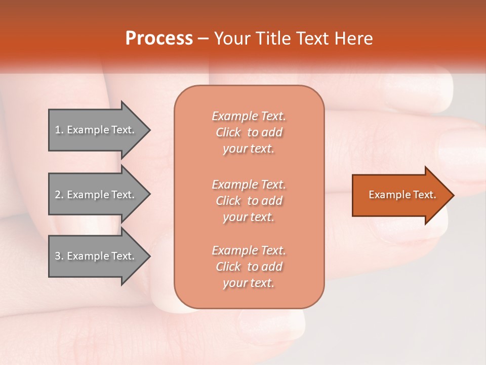 A Woman's Hand With A White Manicure On It PowerPoint Template