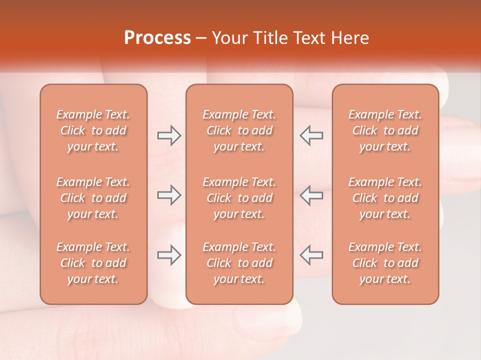 A Woman's Hand With A White Manicure On It PowerPoint Template