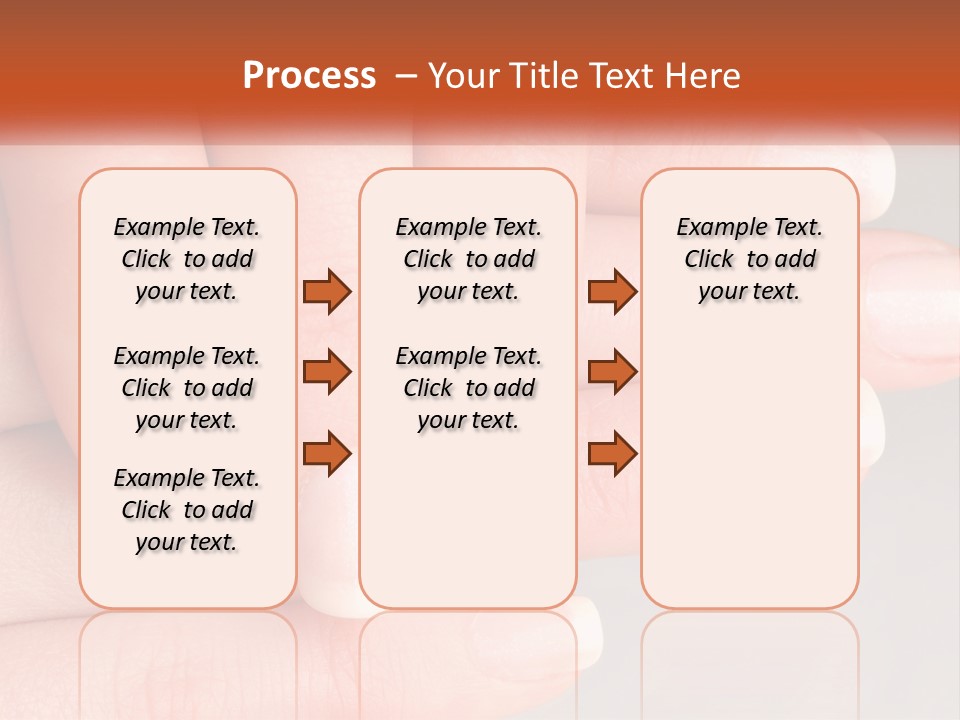 A Woman's Hand With A White Manicure On It PowerPoint Template