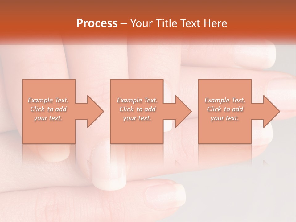 A Woman's Hand With A White Manicure On It PowerPoint Template