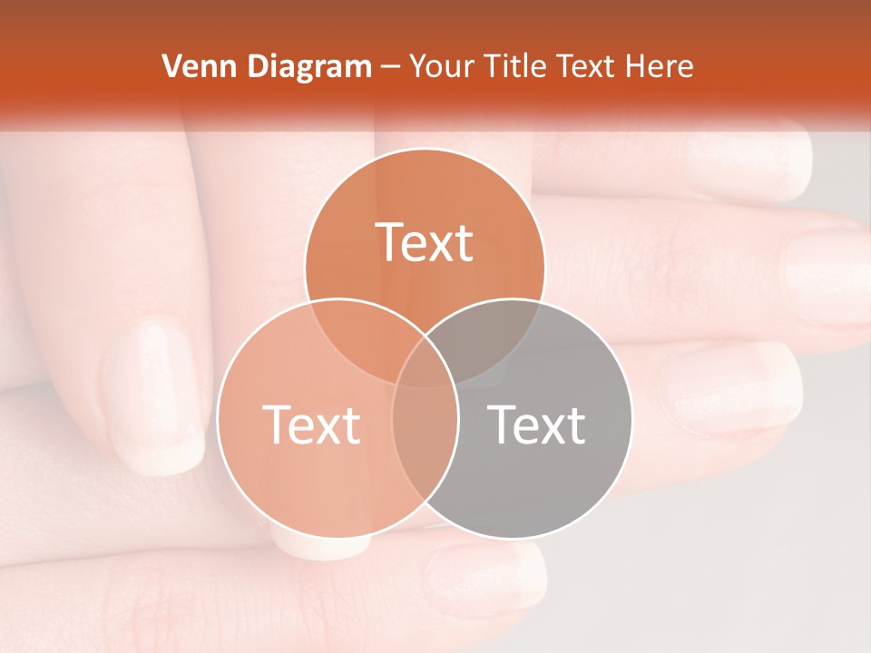 A Woman's Hand With A White Manicure On It PowerPoint Template