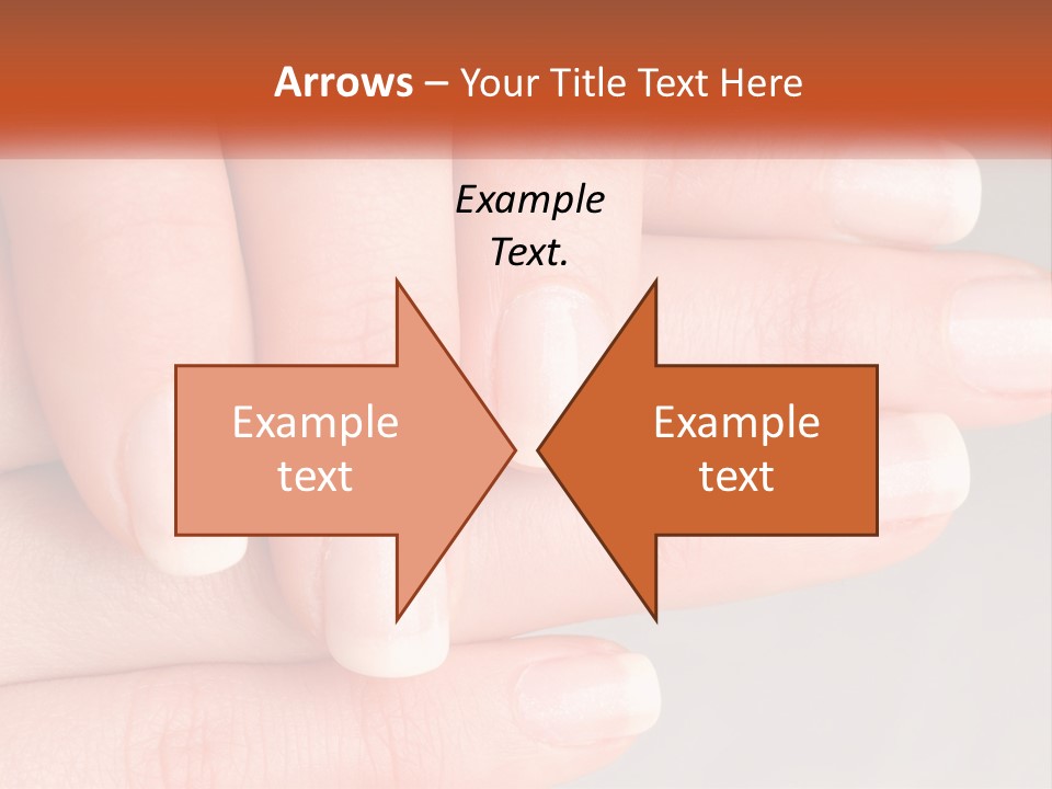 A Woman's Hand With A White Manicure On It PowerPoint Template