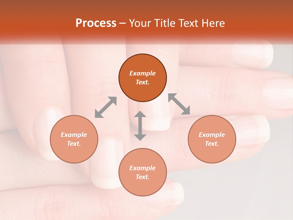 A Woman's Hand With A White Manicure On It PowerPoint Template