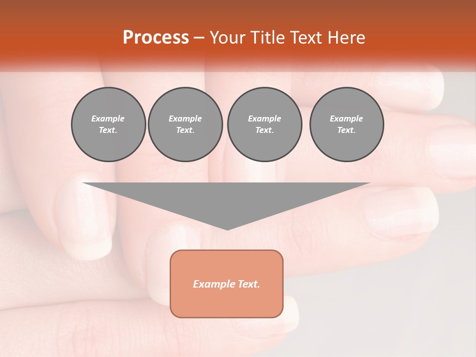 A Woman's Hand With A White Manicure On It PowerPoint Template