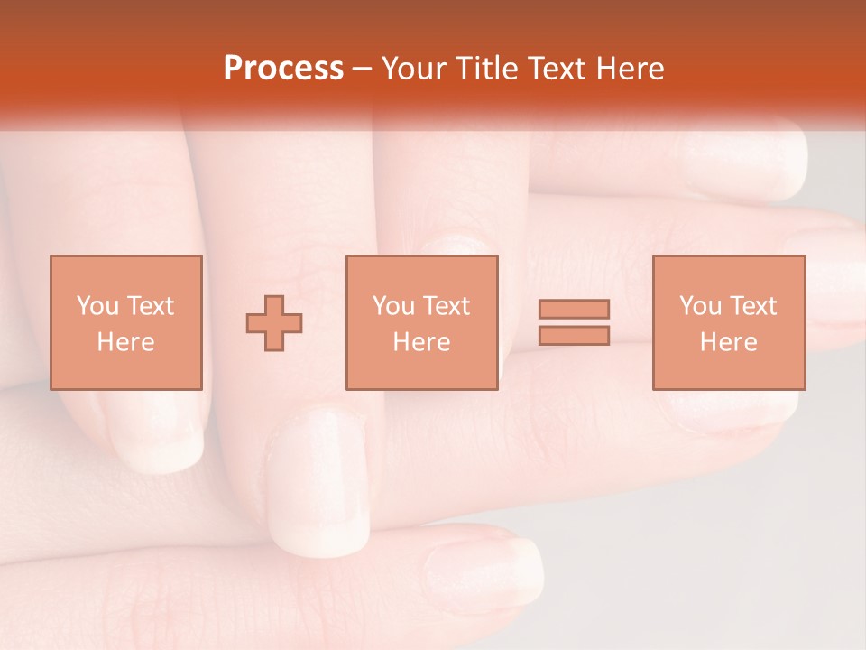 A Woman's Hand With A White Manicure On It PowerPoint Template