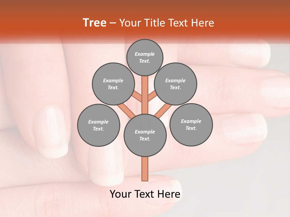 A Woman's Hand With A White Manicure On It PowerPoint Template