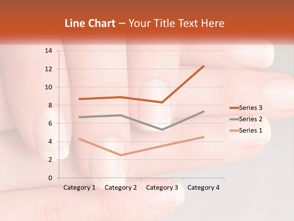 A Woman's Hand With A White Manicure On It PowerPoint Template