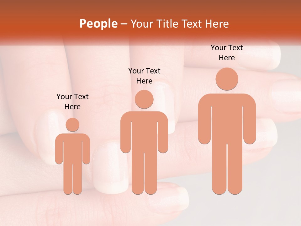 A Woman's Hand With A White Manicure On It PowerPoint Template