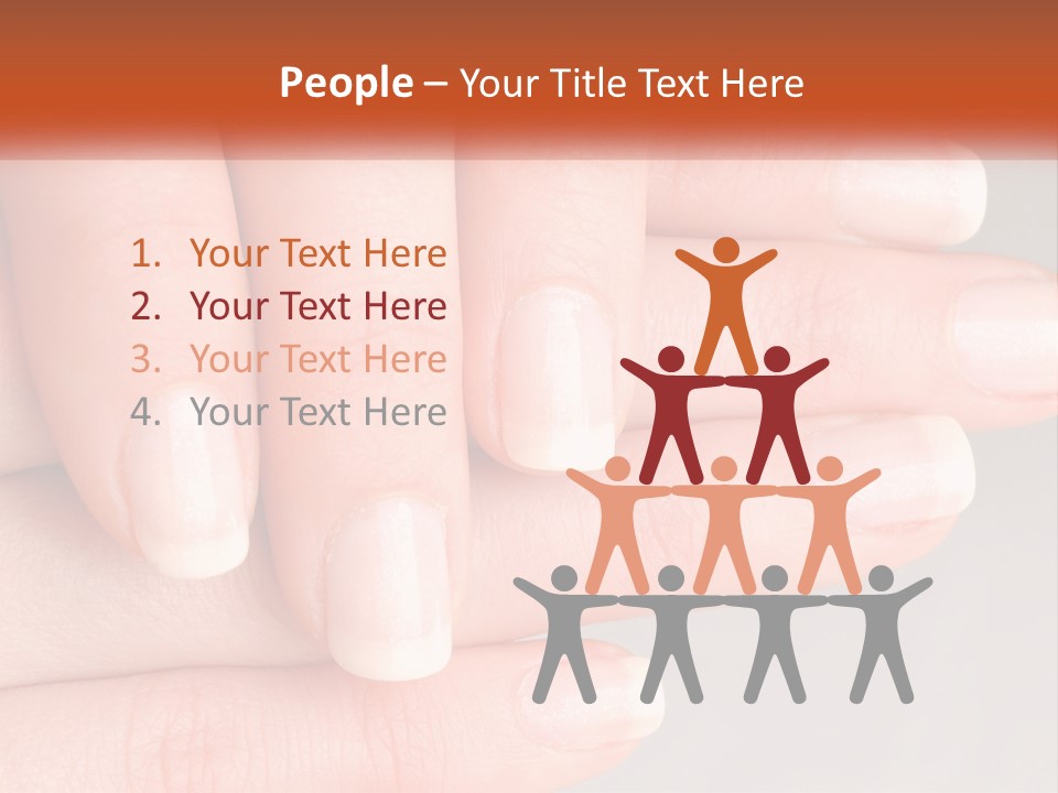 A Woman's Hand With A White Manicure On It PowerPoint Template