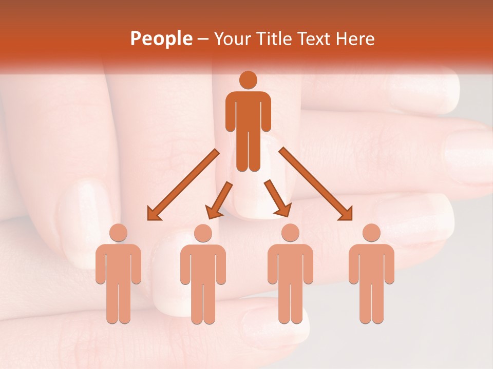 A Woman's Hand With A White Manicure On It PowerPoint Template