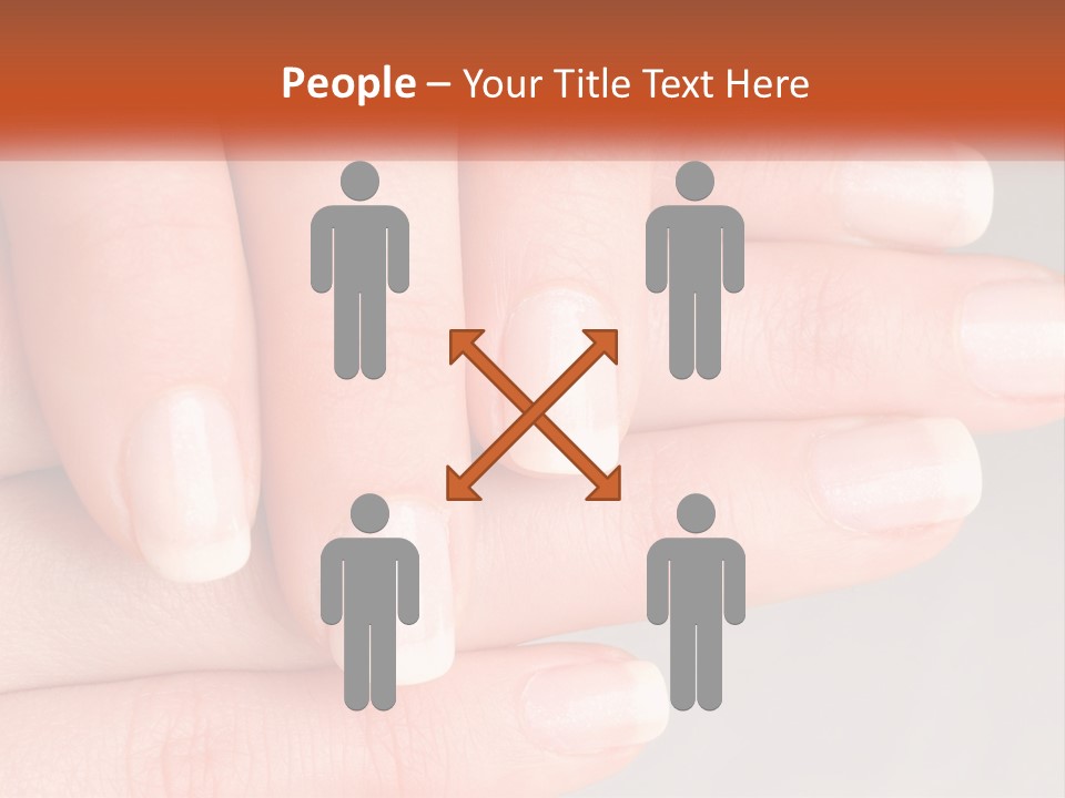 A Woman's Hand With A White Manicure On It PowerPoint Template