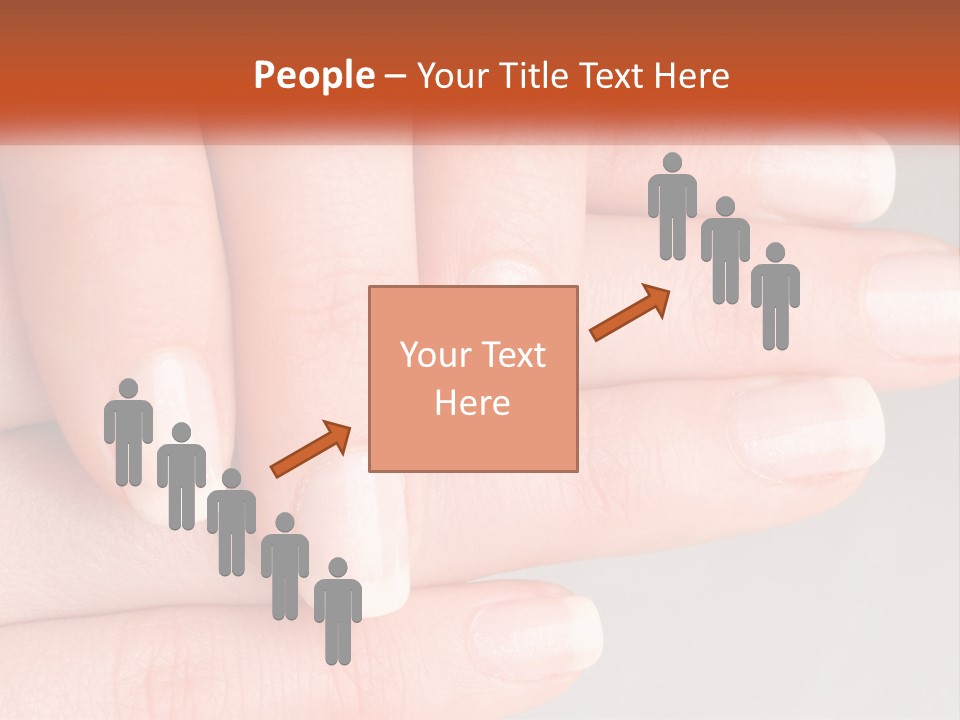 A Woman's Hand With A White Manicure On It PowerPoint Template