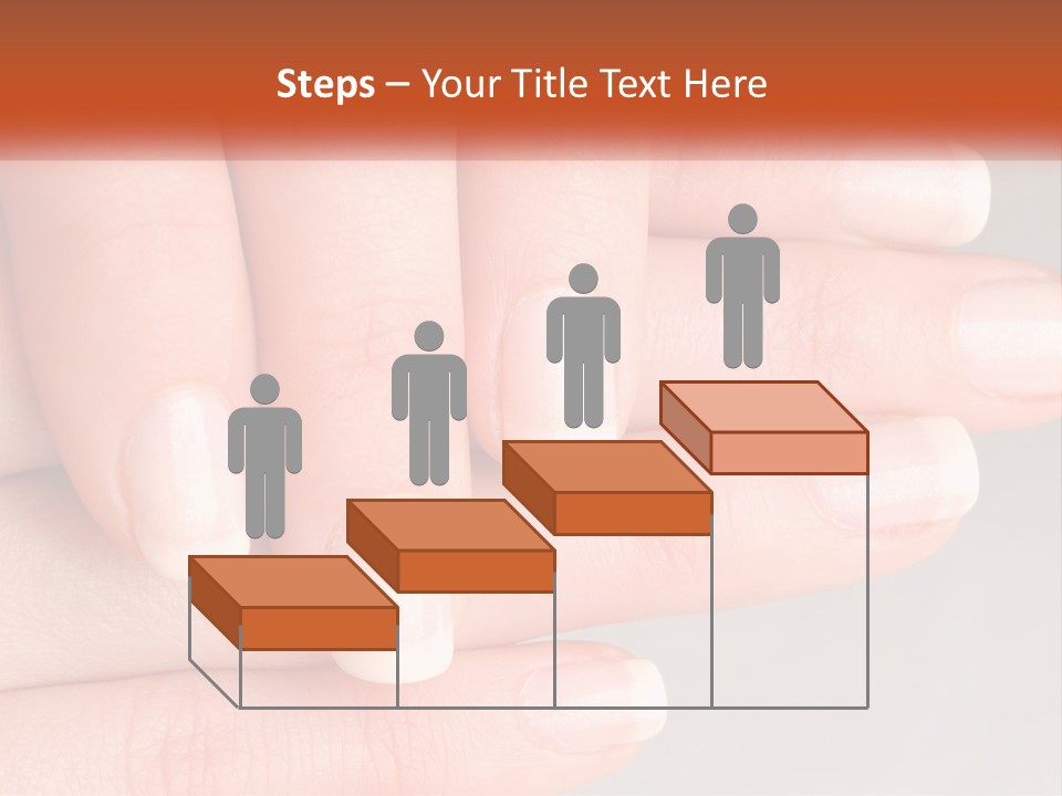 A Woman's Hand With A White Manicure On It PowerPoint Template