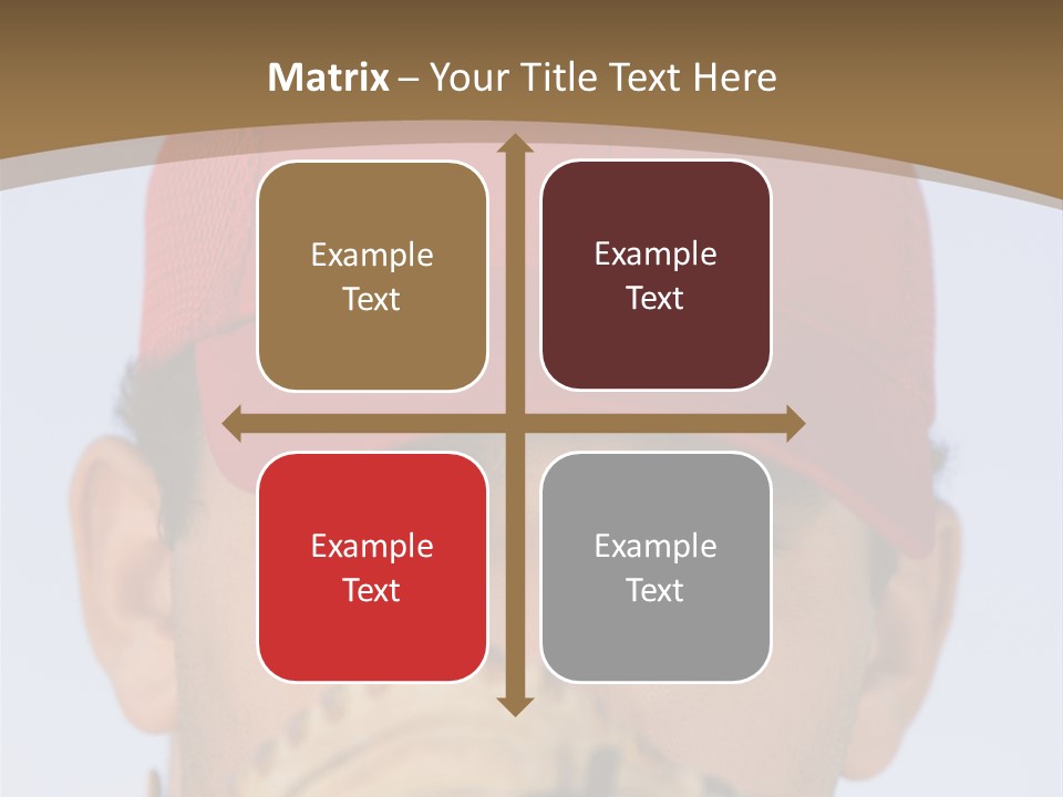 A Baseball Player With A Red Hat And Glove PowerPoint Template