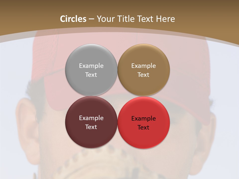 A Baseball Player With A Red Hat And Glove PowerPoint Template