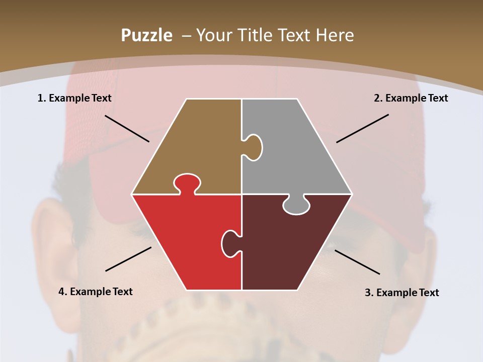 A Baseball Player With A Red Hat And Glove PowerPoint Template