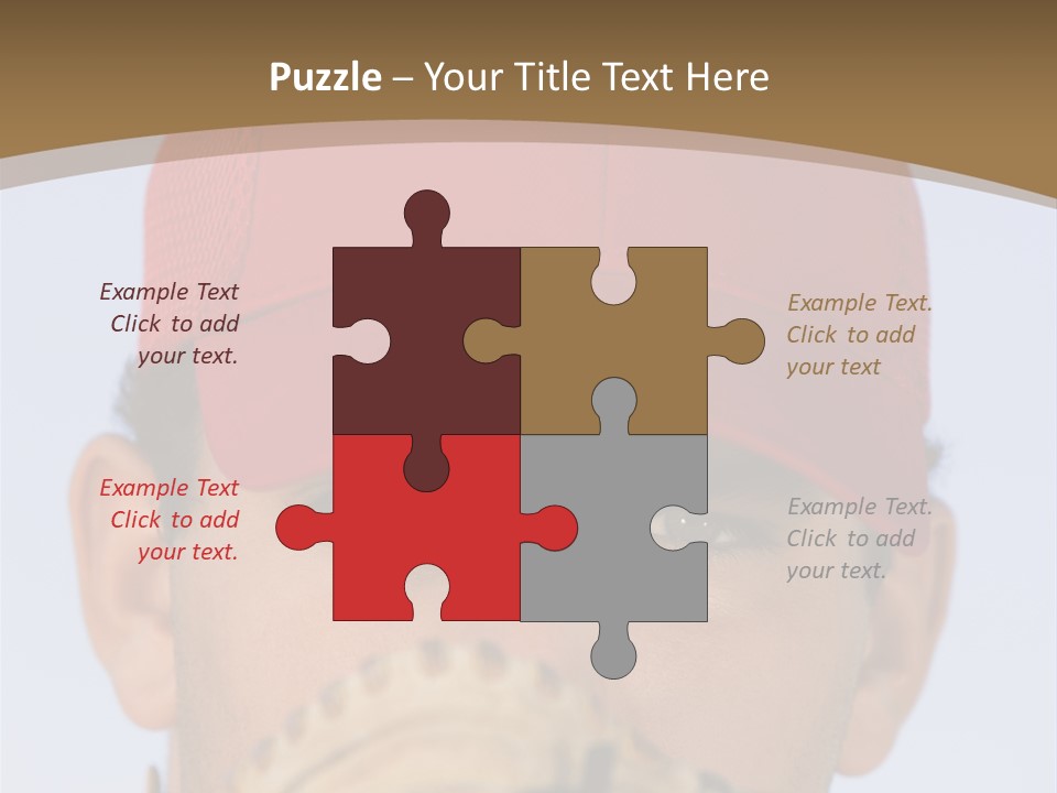 A Baseball Player With A Red Hat And Glove PowerPoint Template