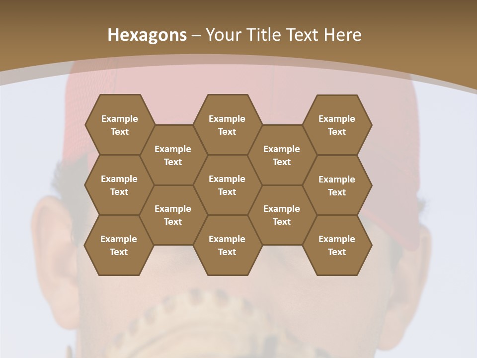 A Baseball Player With A Red Hat And Glove PowerPoint Template