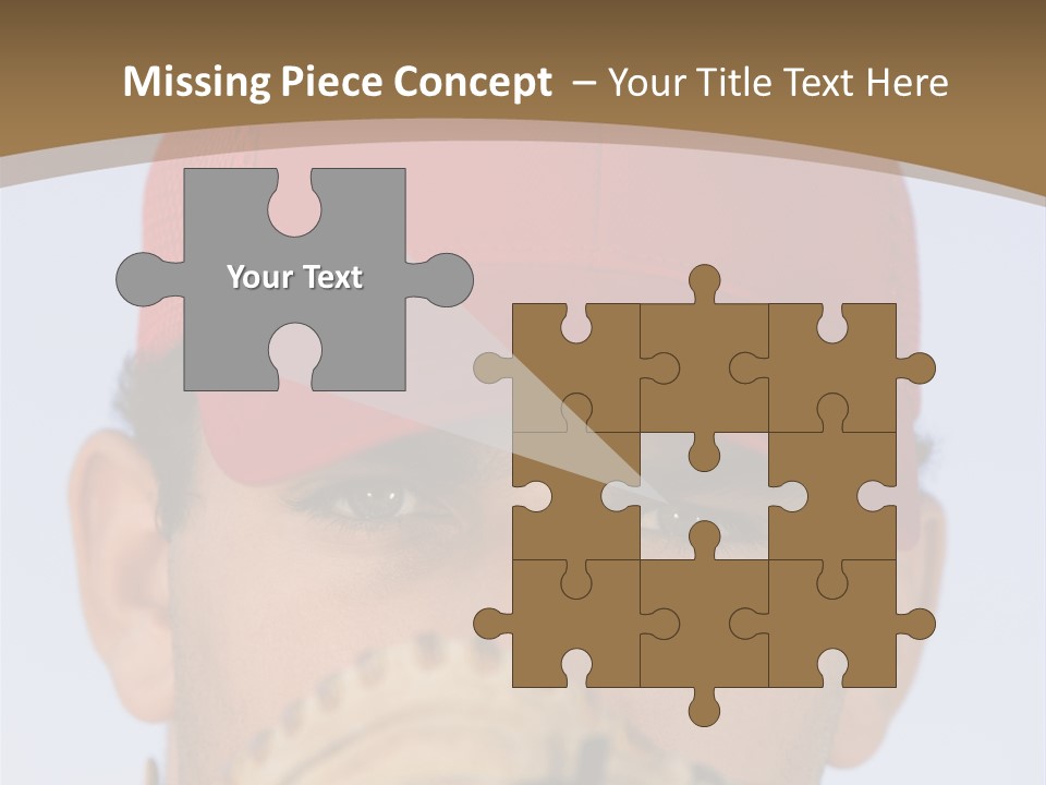 A Baseball Player With A Red Hat And Glove PowerPoint Template