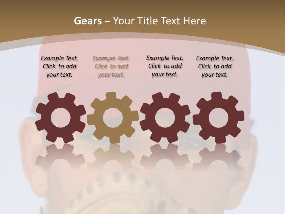 A Baseball Player With A Red Hat And Glove PowerPoint Template