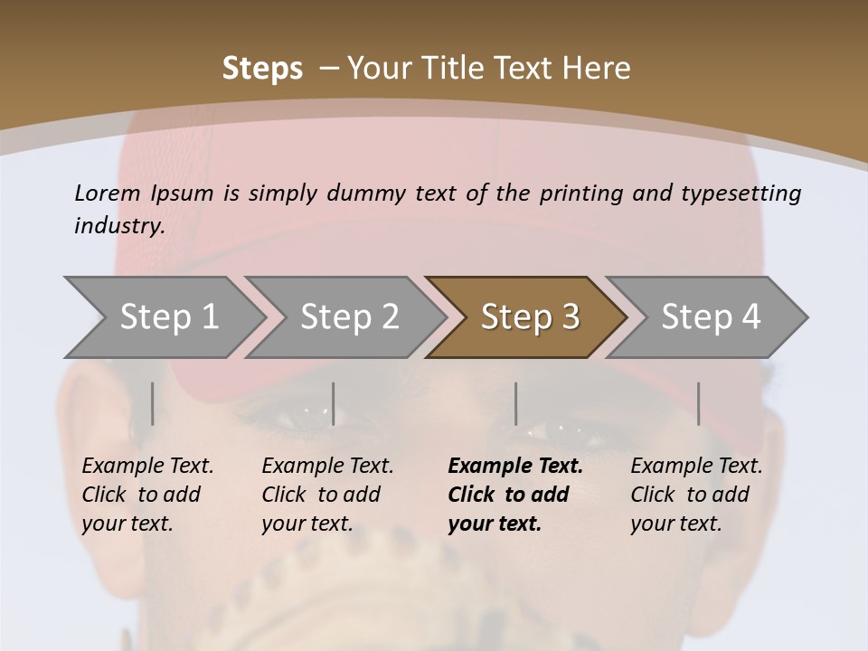 A Baseball Player With A Red Hat And Glove PowerPoint Template