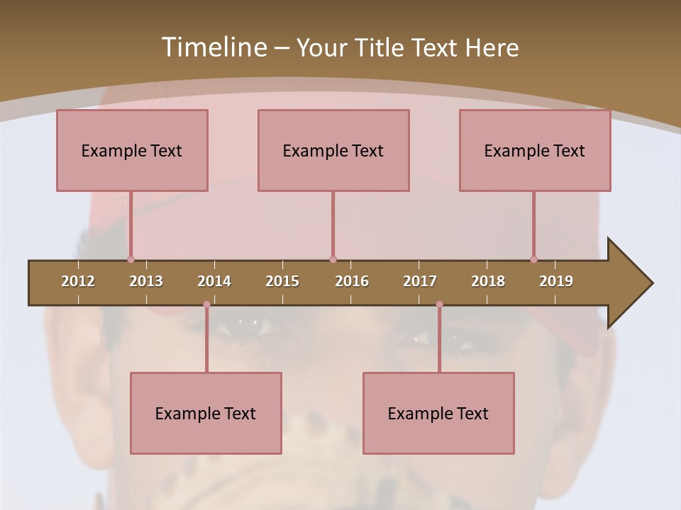 A Baseball Player With A Red Hat And Glove PowerPoint Template