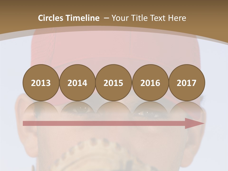 A Baseball Player With A Red Hat And Glove PowerPoint Template