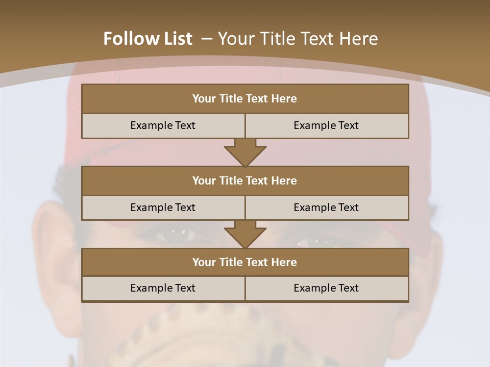 A Baseball Player With A Red Hat And Glove PowerPoint Template