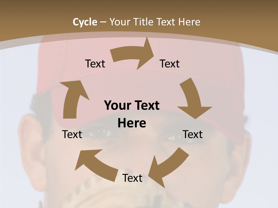 A Baseball Player With A Red Hat And Glove PowerPoint Template