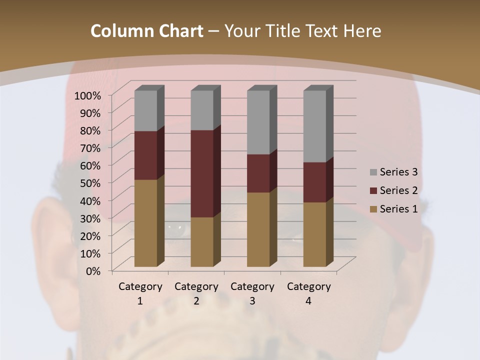 A Baseball Player With A Red Hat And Glove PowerPoint Template