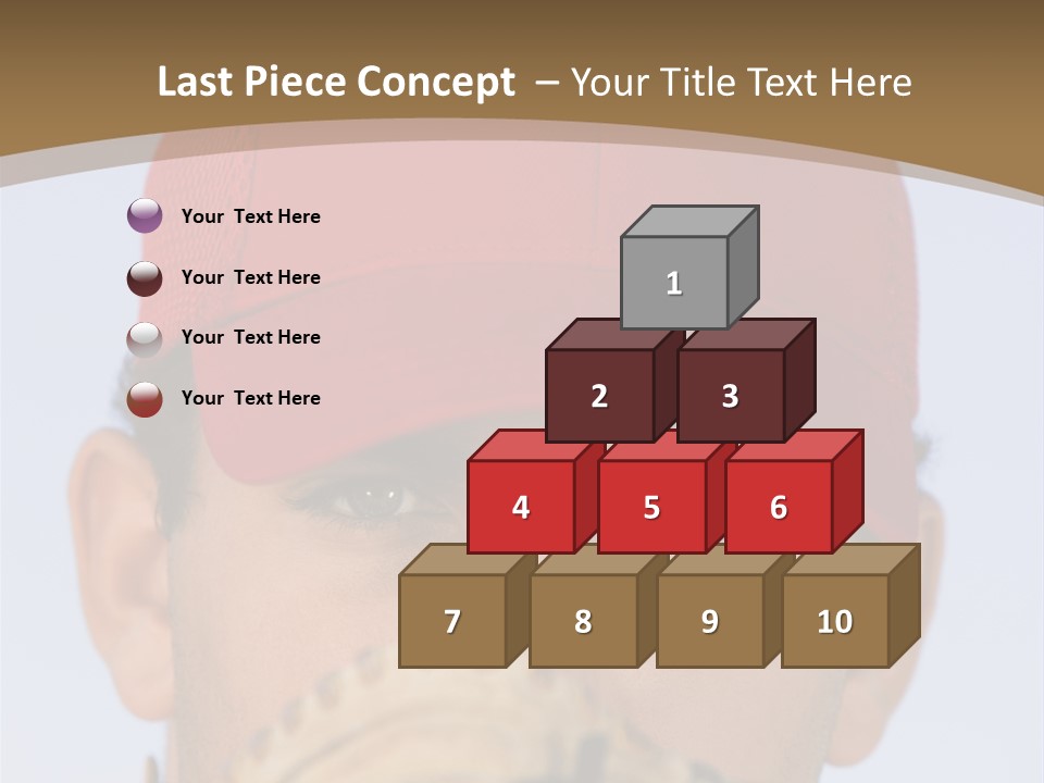 A Baseball Player With A Red Hat And Glove PowerPoint Template