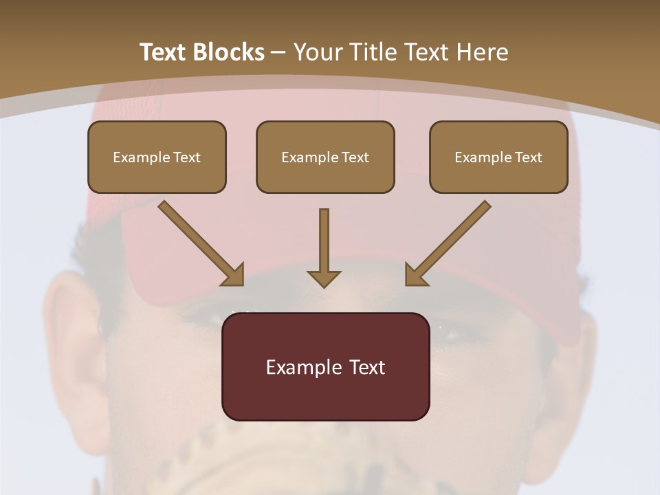 A Baseball Player With A Red Hat And Glove PowerPoint Template