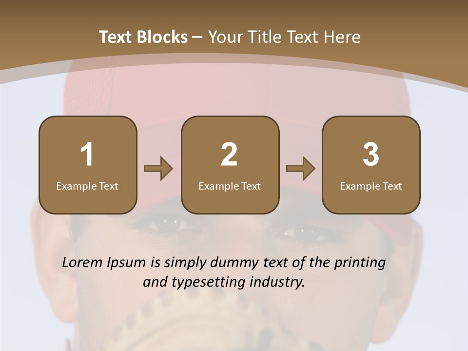 A Baseball Player With A Red Hat And Glove PowerPoint Template